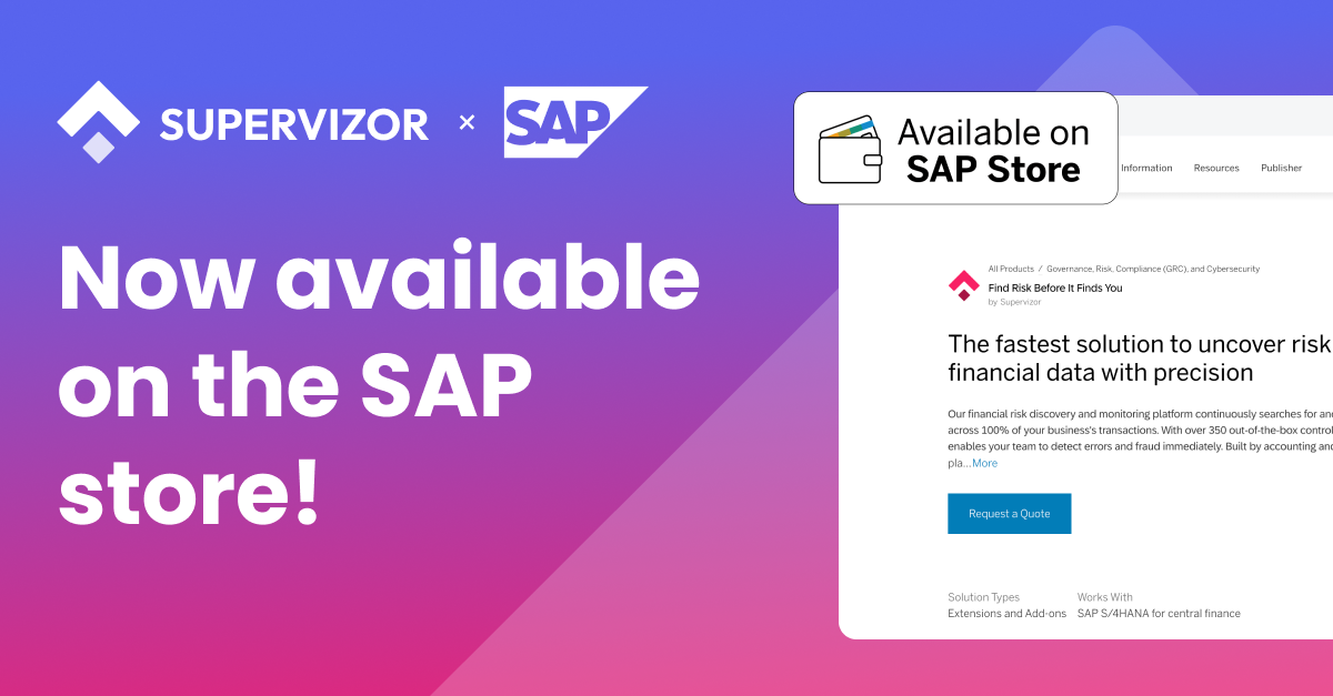 Supervizor is now available on the SAP® Store!